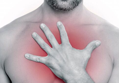 Chest pain is a symptom of osteochondrosis of the chest
