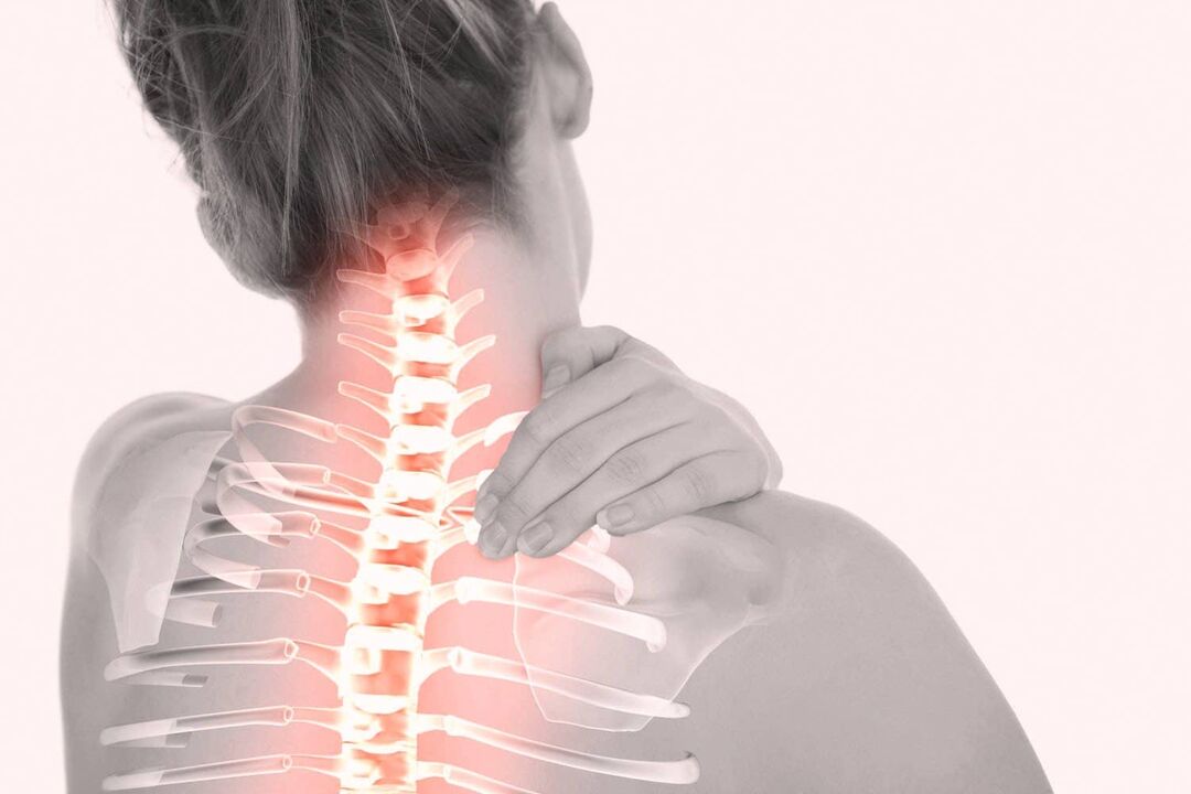 pain in the cervical vertebrae due to osteochondrosis